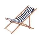Gardeon Outdoor Deck Chair Wooden Sun Lounge Folding Beach Patio Furniture Blue-1