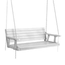 Gardeon Porch Swing Chair with Chain Outdoor Furniture 3 Seater Bench Wooden White-1