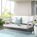 Gardeon Porch Swing Chair with Chain Outdoor Furniture 3 Seater Bench Wooden White-8