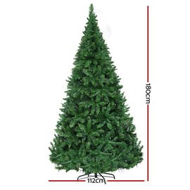 Jingle Jollys Christmas Tree 1.8m LED Xmas Tree Decorations 874 Tips - 0