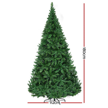 Jingle Jollys Christmas Tree 1.8m LED Xmas Tree Decorations 874 Tips - 0