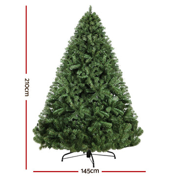 Jingle Jollys Christmas Tree 2.1M Xmas Tree Decorations Green 1250 Tips - 0
