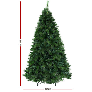 Jingle Jollys Christmas Tree 2.4M Xmas Tree Decorations Pine Needles 2100 Tips - 0