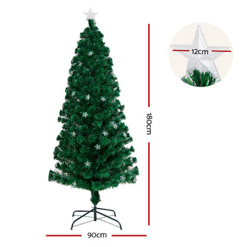 Jingle Jollys 1.8m Christmas Tree Optic Fibre LED Xmas tree Multi Colour - 0