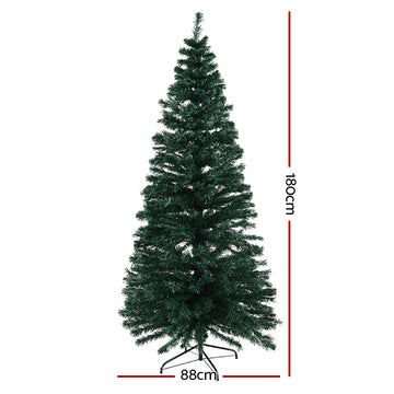 Jingle Jollys 1.8m Christmas Tree Optic Fibre LED Xmas tree Warm White - 0