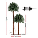 Jingle Jollys Christmas Tree 1.5+1m LED Xmas Palm Tree Party Decorations 2 in 1-2