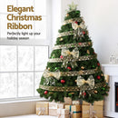 Jingle Jollys 20M Christmas Ribbon Roll Bow Printed Xmas Tree Decor Gift Gold-5