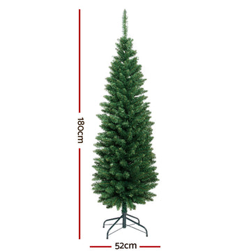 Jingle Jollys Christmas Tree 1.8m Xmas Tree Decorations Green 300 Tips - 0