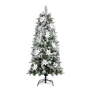 Jingle Jollys Christmas Tree 1.8m Xmas Tree Snow Flocked Flowers Decor 564 Tips-3