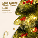 Jingle Jollys Christmas Tree 1.8M LED Xmas Tree Party Decorations Red Barries-6