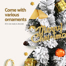 Jingle Jollys Tabletop Christmas Tree 60CM Snowy Xmas Tree Tree Topper Ornaments-5