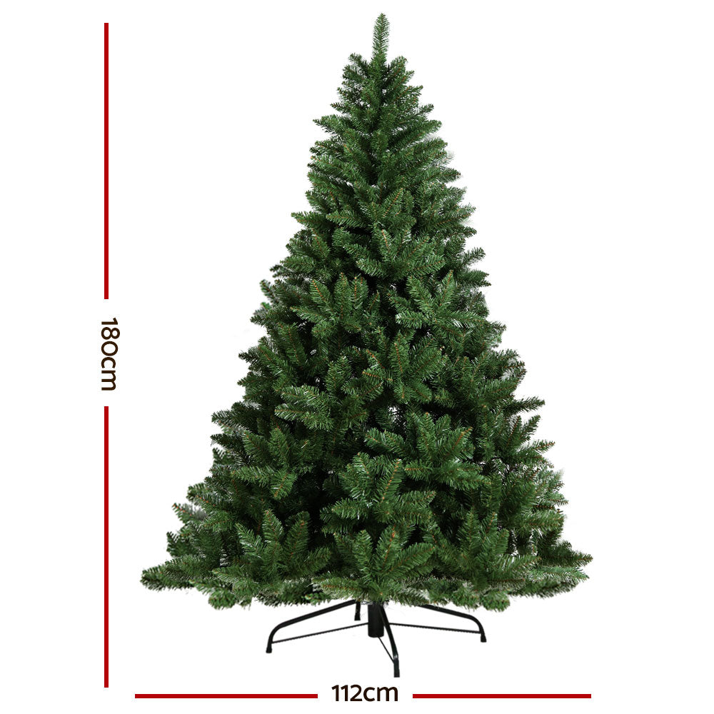 Jingle Jollys Christmas Tree 1.8m Green Xmas Tree Decorations 650 Tips - 0