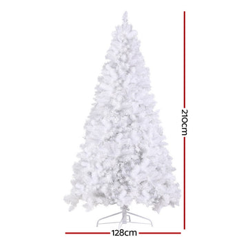 Jingle Jollys Christmas Tree 2.1m 500 LED Xmas Tree Decorations White 1260 Tips - 0