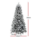 Jingle Jollys Christmas Tree 2.1m Snow Flocked LED Xmas Decoration 8 Light Modes-2