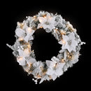 Jingle Jollys 60cm Christmas Wreath LED Lights Snowy Flowers Garland Party Decor-1