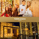 Jingle Jollys 3X3M Christmas Lights Curtain String Light 300 LED Warm White-6