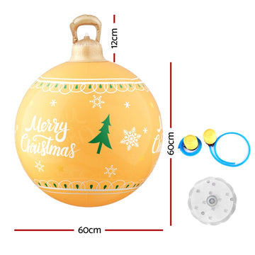Jingle Jollys Christmas Inflatable Ball 60cm Led Illuminated Xmas Decoration - 0