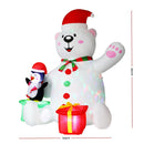 Jingle Jollys Christmas Inflatable Bear 1.8M Height LED Outdoor Decorations Illuminated-3