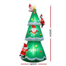 Jingle Jollys Christmas Inflatable Santa Tree 5M Illuminated Decorations-2