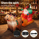 Jingle Jollys Christmas Inflatable Santa Sleigh 2.2M Illuminated Decorations-7