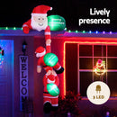 Jingle Jollys Christmas Inflatable Climbing Santa 2.5M Height LED Decorations Illuminated-4