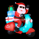 Jingle Jollys Christmas Inflatable Santa Motorbike LED Illuminated Decorations-1