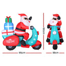Jingle Jollys Christmas Inflatable Santa Motorbike LED Illuminated Decorations-2