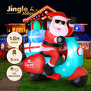 Jingle Jollys Christmas Inflatable Santa Motorbike LED Illuminated Decorations-7