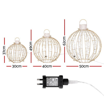 3 PCS Christmas Lights 360 LED Fairy Light Ball Decorations Jingle Jollys - 0