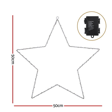 Jingle Jollys Christmas Lights 50cm Star 70 LED Xmas Decorations - 0