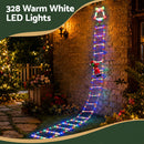 Jingle Jollys 3.5M Christmas Lights 300 LED Ladder Light with Santa Claus Decor-5