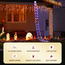 Jingle Jollys 3.5M Christmas Lights 300 LED Ladder Light with Santa Claus Decor-5