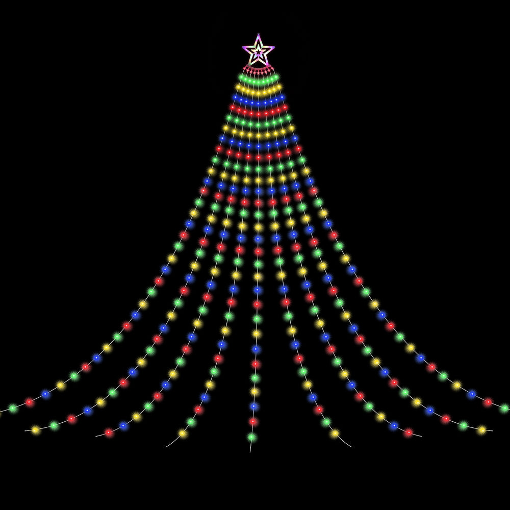 Jingle Jollys 3.8M Christmas Lights Waterfall String Light 340 LED - 0