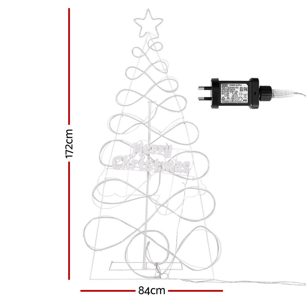 1.7M Christmas Tree 230 LED RGB Motif Lights Jingle Jollys - 0