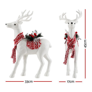 Jingle Jollys Christmas Reindeer 45cm Glitter Deer Ornaments Party Decorations - 0