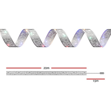 20M Christmas Lights Ribbon Fairy Light 200 LED Colored Jingle Jollys - 0