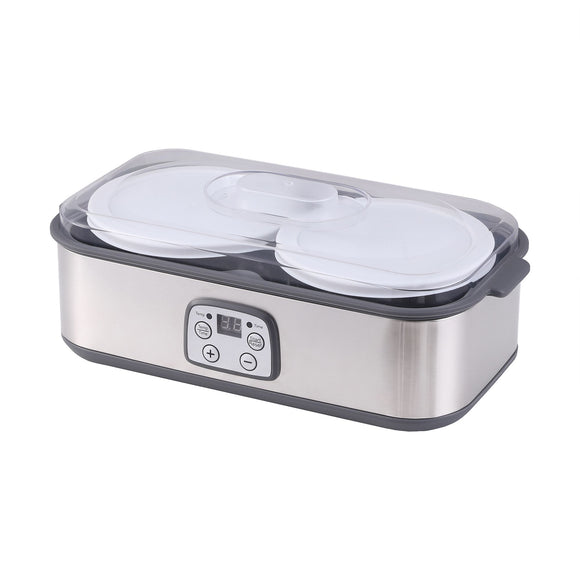Devanti Greek Yoghurt Maker Machine 2x960ml Large Tubs Temp Control Grey
