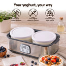 Devanti Greek Yoghurt Maker Machine 2x960ml Large Tubs Temp Control Grey-9