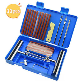 A 33 - piece set Blue Heavy - Duty Tubeless Tyre Repair Kit - Emergency Puncture Plug Set for Cars, Motorcycles & ATVs - RnR Galore