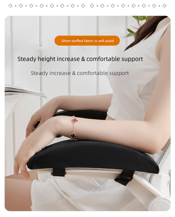 A pair of Memory Foam Chair Armrest Pads Curved Elbow Support Cushion Pink Ergonomic Pressure Relief Cover for Office Gaming Chair WFH Setup - RnR Galore