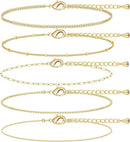 A Silver six - piece set Chic Multi - Layered Alloy Bracelet Set - Fashionable Stackable Jewelry - RnR Galore