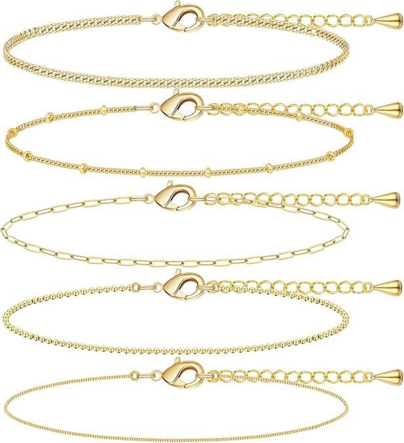 A Silver six - piece set Chic Multi - Layered Alloy Bracelet Set - Fashionable Stackable Jewelry - RnR Galore