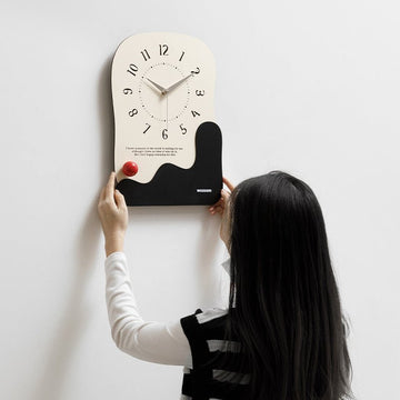 Abstract Modern Wall Clock - Silent Non - Ticking Decorative Clock with Wavy Design & Ceramic Accent(green) - RnR Galore