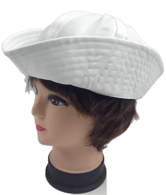 Adult White Sailor Hat Marine Unisex Gob Captain Navy Hen's Night Doughboy Cap - RnR Galore