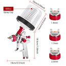 Air HVLP Spray Gun Paint Gun 600CC Gravity Feed Cup 1.4mm 1.7mm 2mm Tip AU Stock - RnR Galore