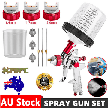 Air HVLP Spray Gun Paint Gun 600CC Gravity Feed Cup 1.4mm 1.7mm 2mm Tip AU Stock - RnR Galore