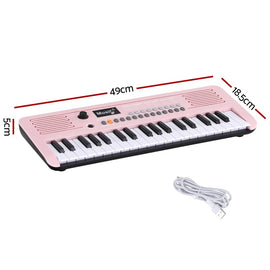 Alpha 37 - Key Digital Piano Keyboard for Kids Beginners Electronic Keyboard Piano Gift Pink - RnR Galore