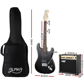 Alpha 41 Inch Electirc Guitar Humbucker Pickup Switch Amplifier Skull Pattern - RnR Galore