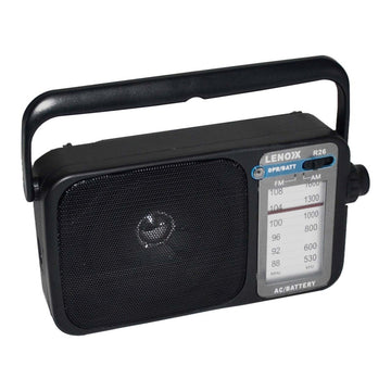 AM/FM Mantle Radio (Black) Battery Operated, w/ Bandwidth 540 - 1600 - RnR Galore
