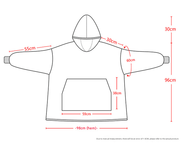 Apple Pattern Oversized Wearable Blanket Hoodie - Ultra Soft & Cozy Snuggle Pullover for Adults - RnR Galore